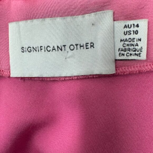 Significant Other Demi Pink Satin Open Back Midi Gown Dress 10 Evening Cocktail - Picture 11 of 13